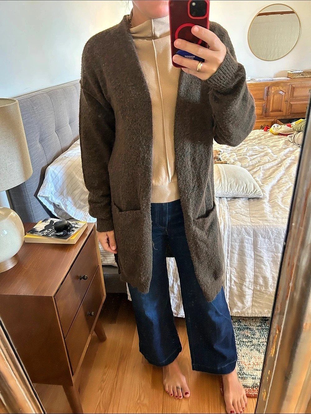 Anthropologie Brown Long Cardigan Like New